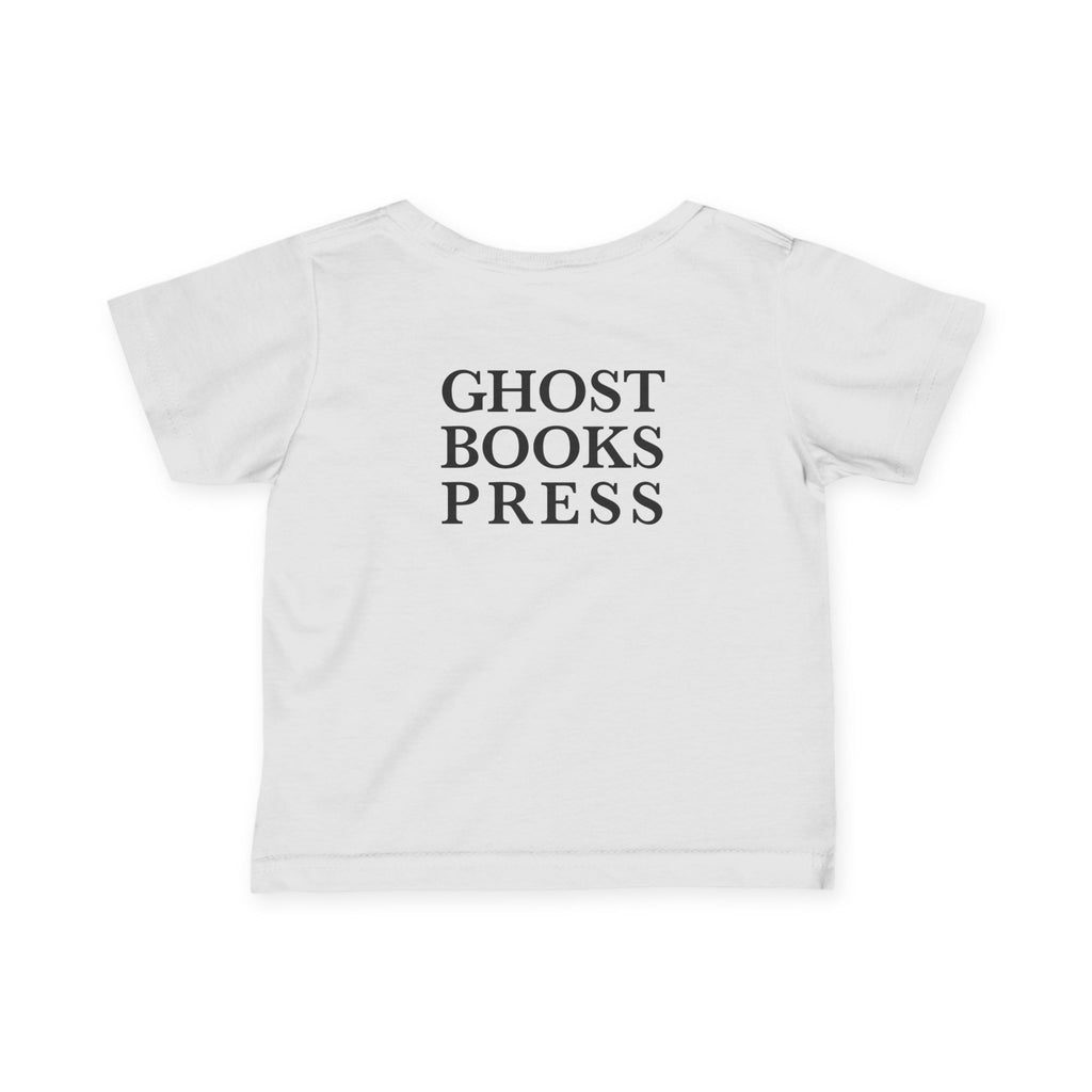 Infant Tee — 'Hello Trouble' Name Tag Design (Ghost Books Press)