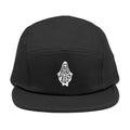 Embroidered Ghost Patch 5-Panel Cap — Minimal Skate/Streetwear Hat