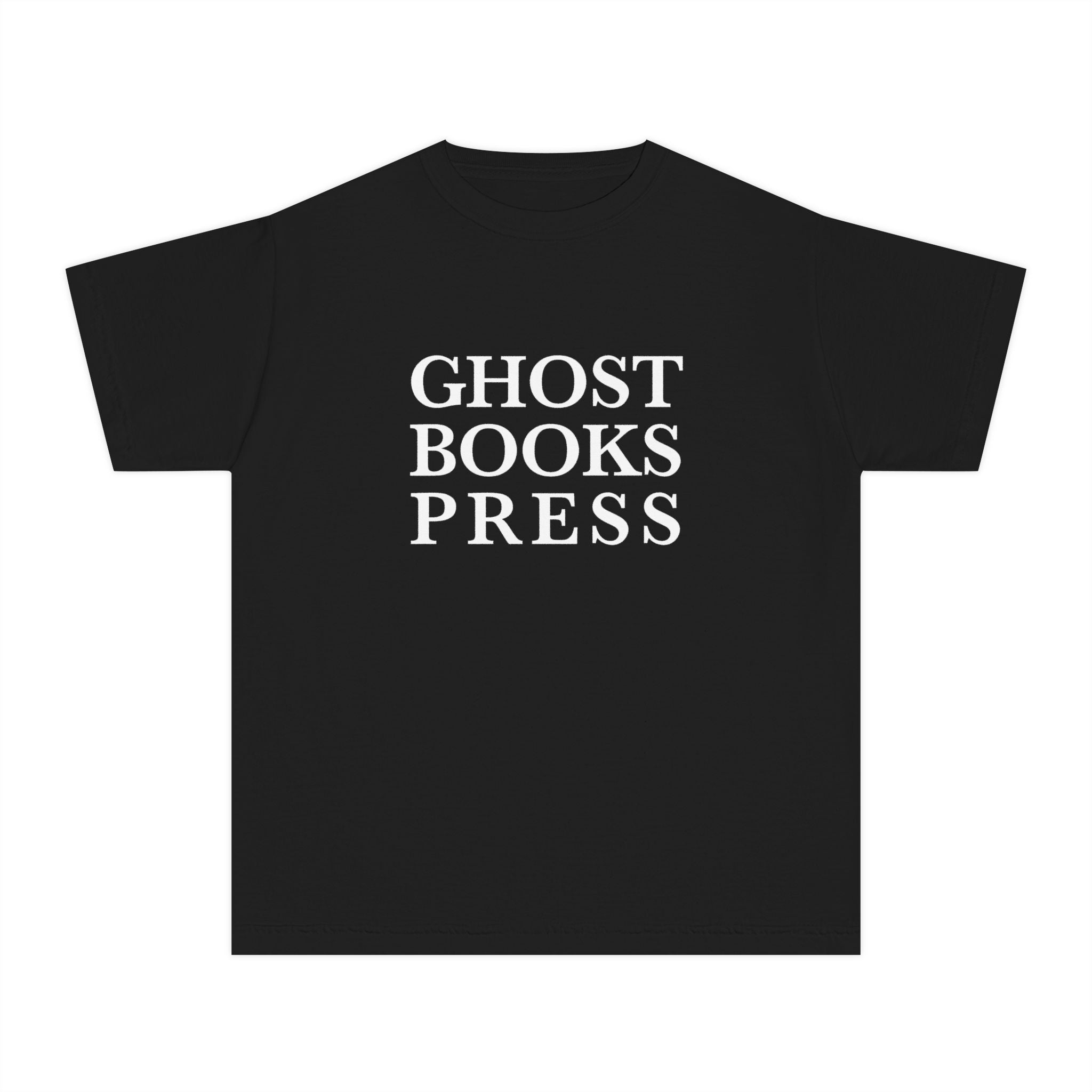 Ghost Books Press Youth T‑Shirt — Gothic Literary Logo Tee