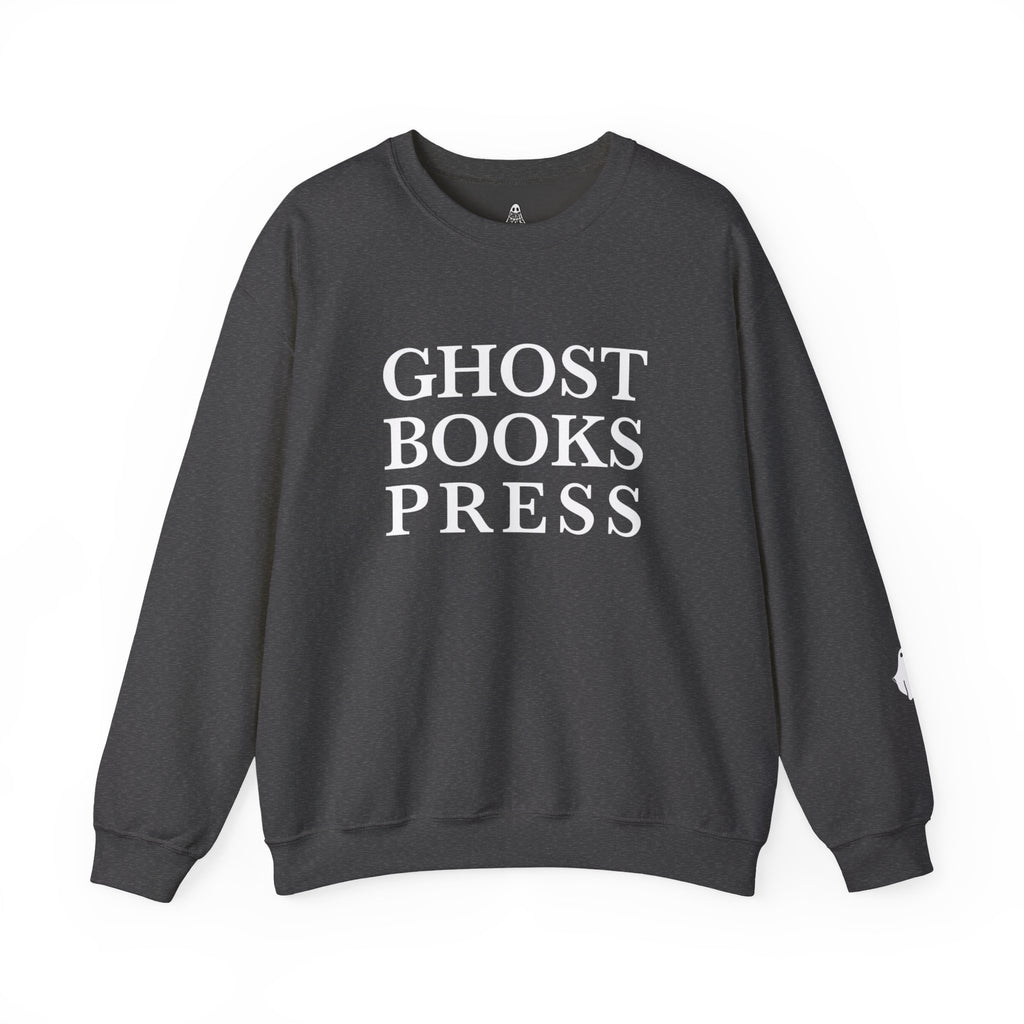 Crewneck Sweatshirt — "GHOST BOOKS PRESS" Literary Logo Pullover