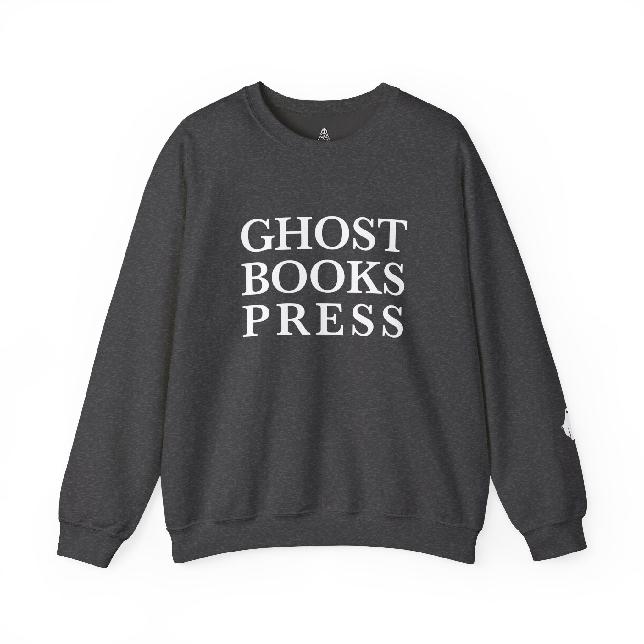 Crewneck Sweatshirt — "GHOST BOOKS PRESS" Literary Logo Pullover