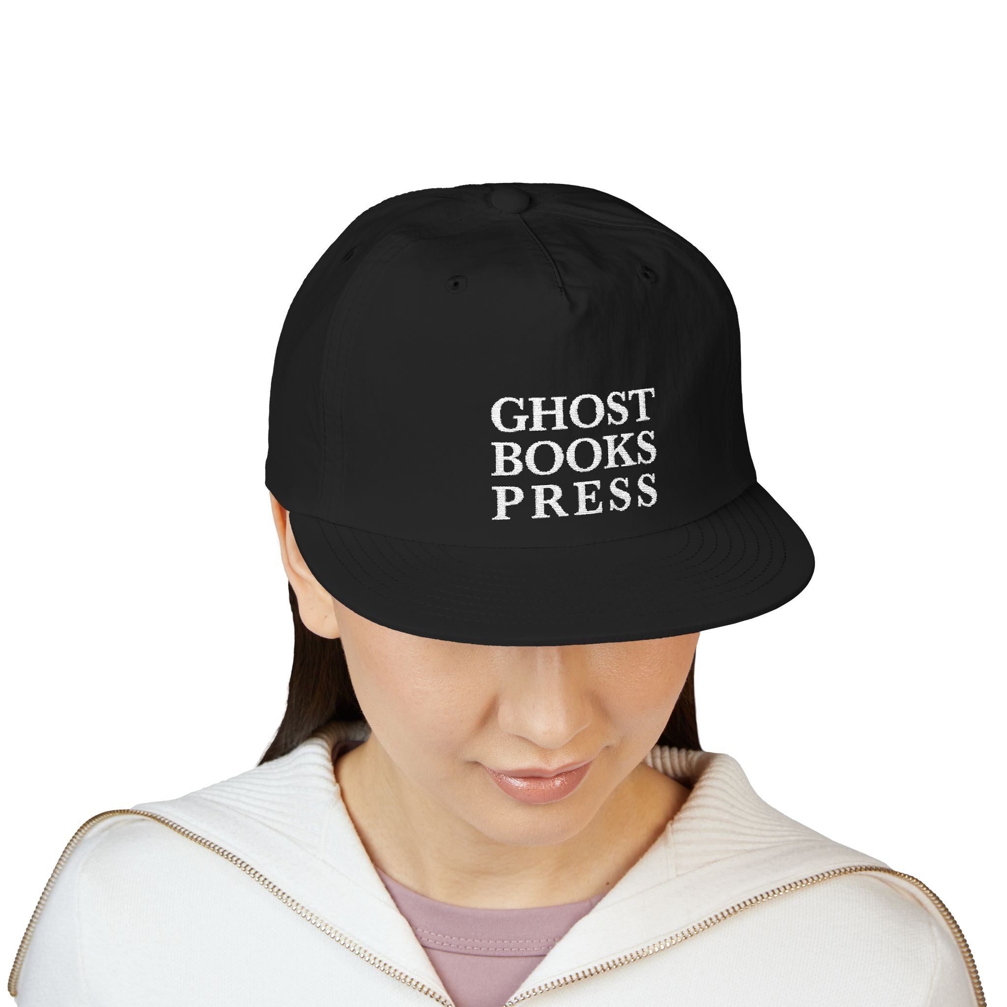 Ghost Books Press Surf Cap – Embroidered Logo Snapback Hat
