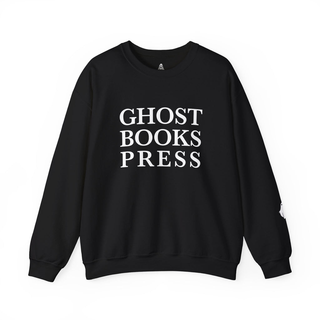 Crewneck Sweatshirt — "GHOST BOOKS PRESS" Literary Logo Pullover
