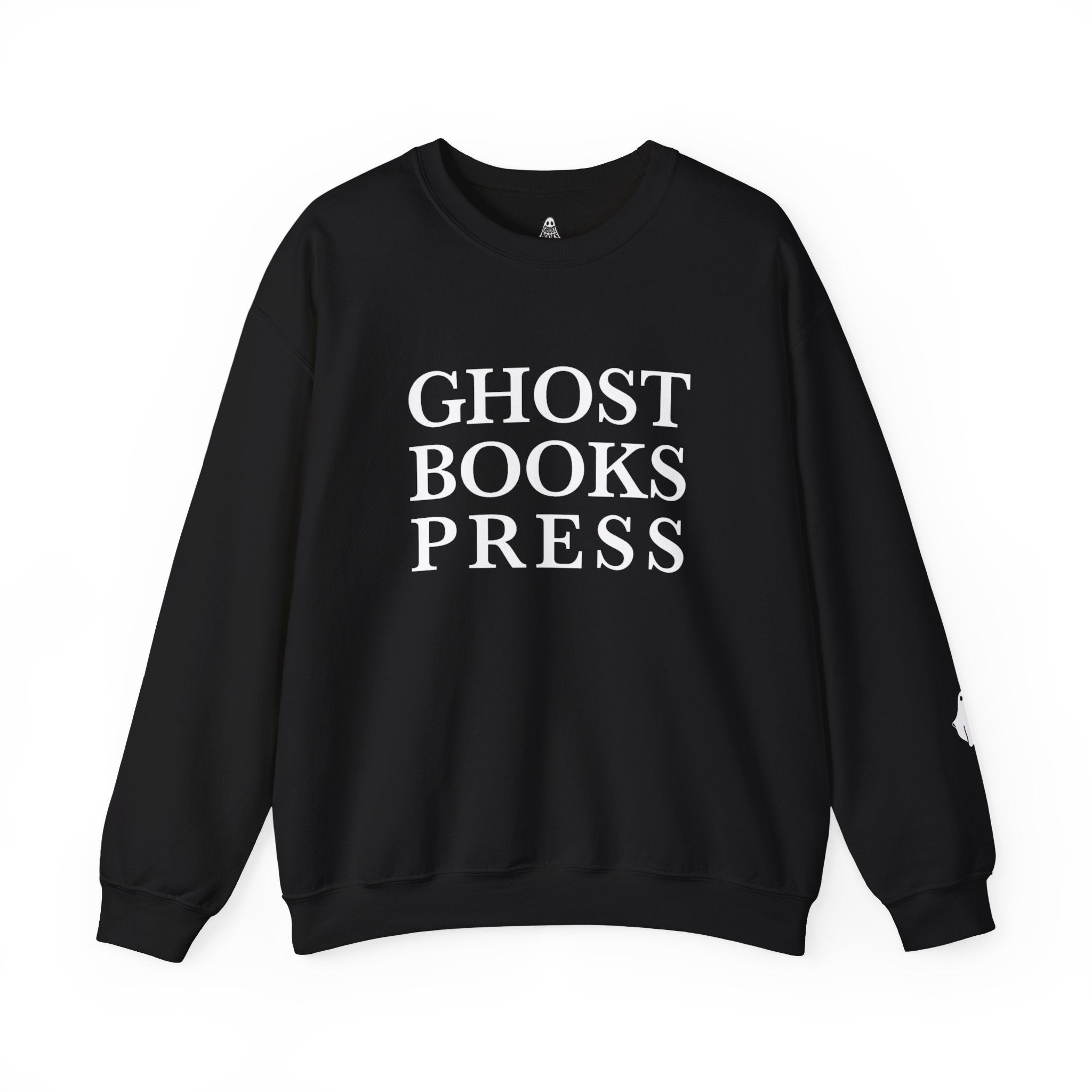 Crewneck Sweatshirt — "GHOST BOOKS PRESS" Literary Logo Pullover