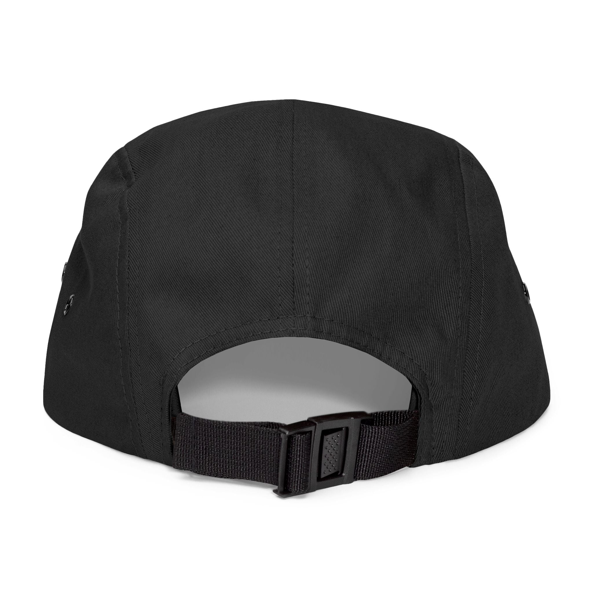 Embroidered Ghost Patch 5-Panel Cap — Minimal Skate/Streetwear Hat