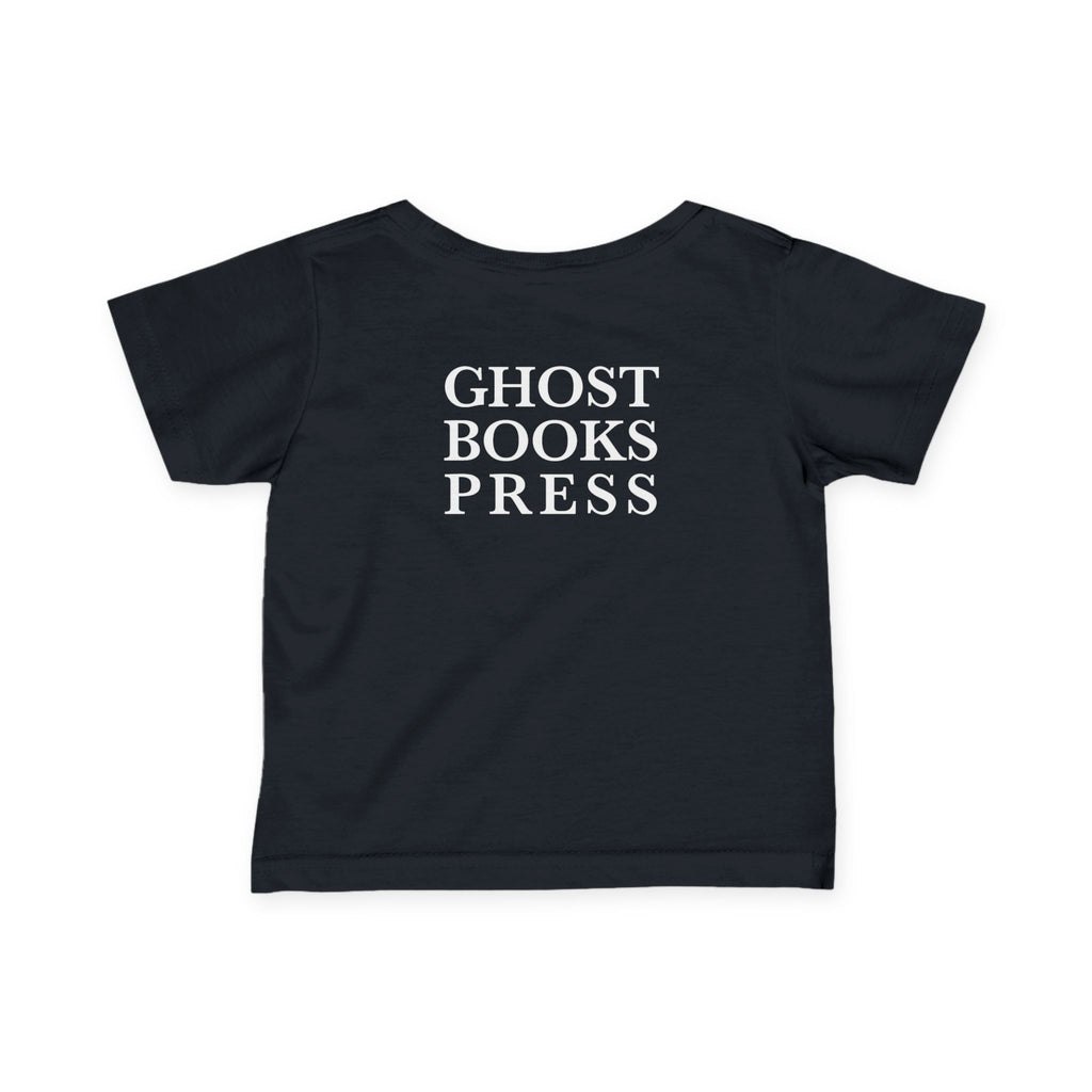 Infant Tee — 'Hello Trouble' Name Tag Design (Ghost Books Press)